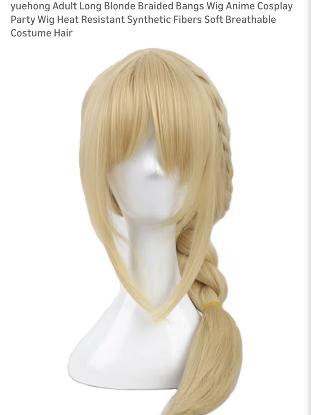 NWOT Strawberry Blonde Cosplay Wig Braided Long Wig w/ Wig Cap